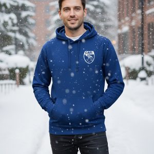 Sudadera capucha unisex azul royal vielha baqueira caei valle de aran